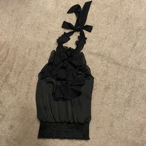 Halter top ruffled silk polyester Romeo and Juliet